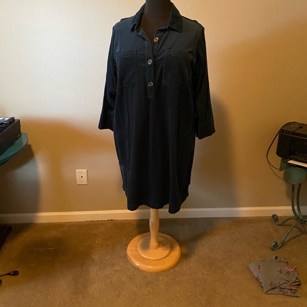 J. Jill Corduroy Button-Up in Deep Teal